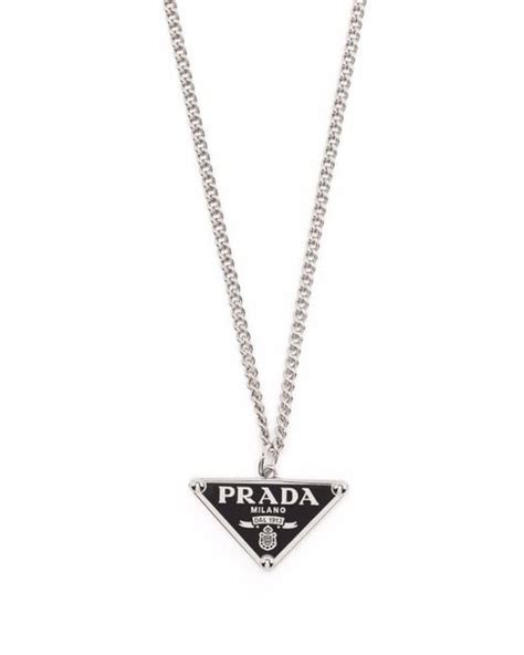 prada men's jewelry|Prada necklace triangle pendant.